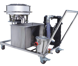 Vibrator and separator combine for glaze line